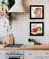 Set Of Two Hot Cocoa And Candy Canes Black Framed Kitchen Wall Art