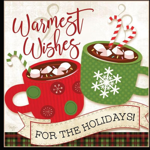 Set Of Two Hot Cocoa And Candy Canes Black Framed Kitchen Wall Art
