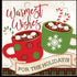 Set Of Two Hot Cocoa And Candy Canes Black Framed Kitchen Wall Art