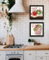 Set Of Two Hot Cocoa And Candy Canes Black Framed Kitchen Wall Art