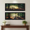 Set Of Two Sun Rays in the Forest Black Framed Wall Art