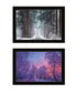 Set Of Two Winter Wonderland Black Framed Wall Art