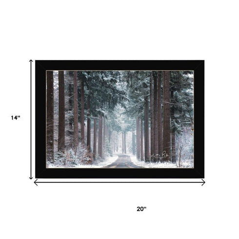 Set Of Two Winter Wonderland Black Framed Wall Art