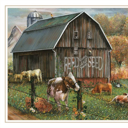 Set Of Two Feed And Seed White Framed Wall Art