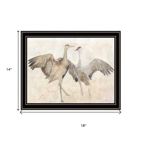 Set Of Two Sandhill Cranes Black Framed Wall Art