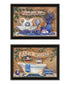 Set Of Two Lavender Bath Black Framed Bathroom Wall Art