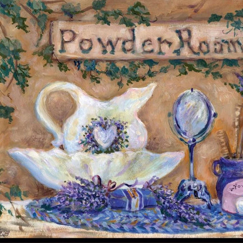Set Of Two Lavender Bath Black Framed Bathroom Wall Art