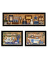 Set Of Three Rest And Relax with a Lavender Bath Black Framed Bathroom Wall Art