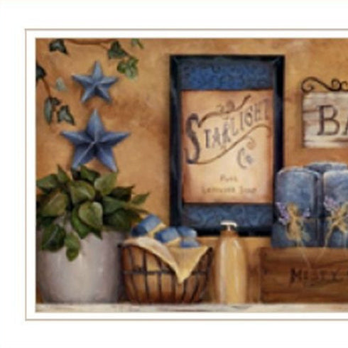 Set Of Three Rest And Relax with a Lavender Bath White Framed Bathroom Wall Art