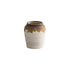 8" Brown And White Color Block Ceramic Round Table Vase