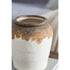 8" Brown And White Color Block Ceramic Round Table Vase