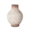 8" Ivory And Brown Round Ceramic Table Vase