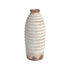 11" Ivory And Brown Round Ceramic Table Vase
