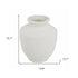 16" White Terracotta Round Jug Vase