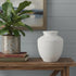 16" White Terracotta Round Jug Vase