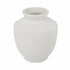 16" White Terracotta Round Jug Vase