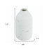 12" White Stoneware Round Jug Vase