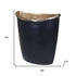 8" Black And Gold Cast Aluminum Oval Table Vase