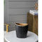 8" Black And Gold Cast Aluminum Oval Table Vase