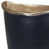 8" Black And Gold Cast Aluminum Oval Table Vase