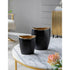 8" Black And Gold Cast Aluminum Oval Table Vase