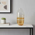 14" Clear And Amber Ombre Glass Round Table Vase
