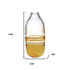 14" Clear And Amber Ombre Glass Round Table Vase