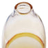 14" Clear And Amber Ombre Glass Round Table Vase
