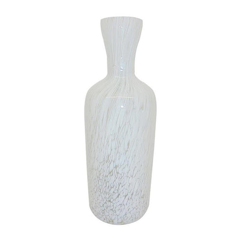 12" Opal Swirl Art Glass Cylinder Table Vase