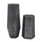 Set of Two Black Hexagonal Glass Table Vases