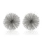 6" Silver Iron Decorative Urchin Spiky Sphere Tabletop Sculpture