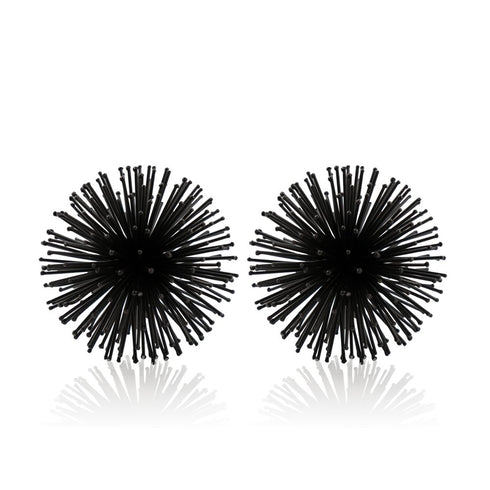 8" Black Iron Decorative Orb Tabletop Sculpture