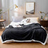 79" X 87" Black Flannel Woven Throw Blanket