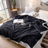 79" X 87" Black Flannel Woven Throw Blanket