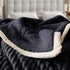 79" X 87" Black Flannel Woven Throw Blanket