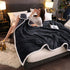 79" X 87" Black Flannel Woven Throw Blanket
