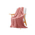 79" X 87" Pink Flannel Knitted Throw Blanket