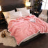 79" X 87" Pink Flannel Knitted Throw Blanket