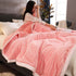 79" X 87" Pink Flannel Knitted Throw Blanket