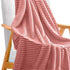 79" X 87" Pink Flannel Knitted Throw Blanket