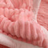79" X 87" Pink Flannel Knitted Throw Blanket