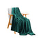 79" X 91" Dark Green Flannel Knitted Striped Throw Blanket