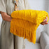 49" X 91" Yellow Flannel Knitted Geometric Throw Blanket