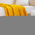 49" X 91" Yellow Flannel Knitted Geometric Throw Blanket