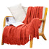 49" X 91" Red Flannel Knitted Geometric Throw Blanket