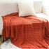 49" X 91" Red Flannel Knitted Geometric Throw Blanket