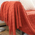 49" X 91" Red Flannel Knitted Geometric Throw Blanket