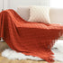 49" X 91" Red Flannel Knitted Geometric Throw Blanket