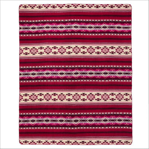 Ultra Soft Cream Navy Blue And Pink Southwest Handmade Throw Blanket