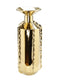 21" Gold Trumpet Ceramic Table Vase With Sculptural Details